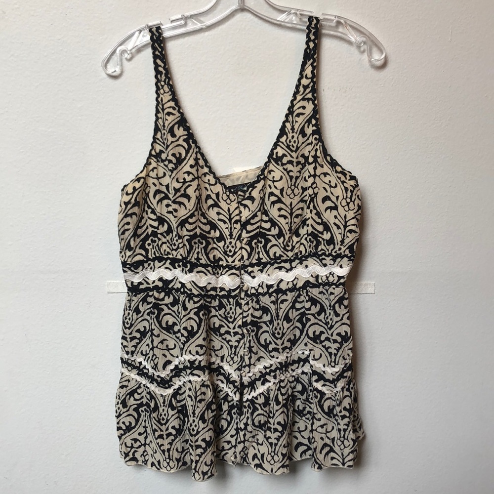 Silk ric rac peasant top